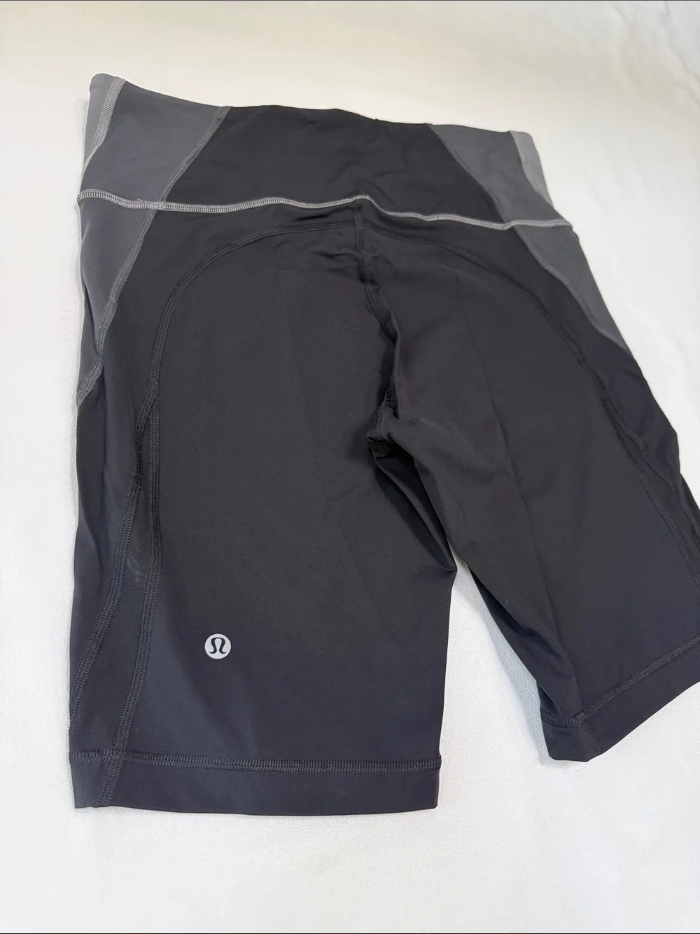 lululemon athletica Two-Tone Gray & Black High-Rise Bike Shorts